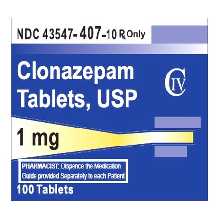 Clonazepam 1 mg Tablet 100 Tablets