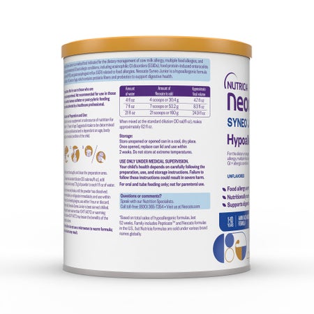 Pediatric Oral Supplement Neocate® Syneo® Junior Unflavored 14.1 oz. Can Powder Food Allergies