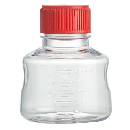 Solution Bottle Diamond® PureFlow™ Wide Mouth Polystyrene / HDPE Cap 250 mL (8 oz.)