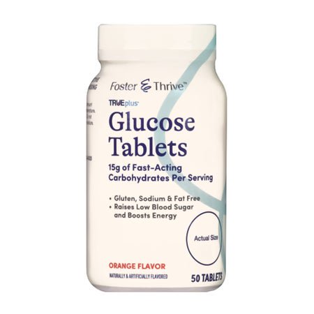 Glucose Supplement Foster & Thrive™ 50 per Bottle Chewable Tablet Orange Flavor