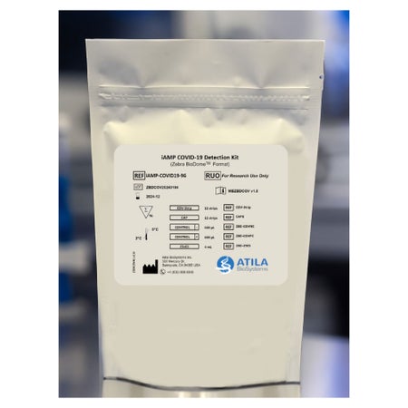 Molecular Reagent iAMP® COVID-19 Detection Kit For Research Use Only For Real-time PCR System with FAM / HEX Fluorescence Channels 96 Tests