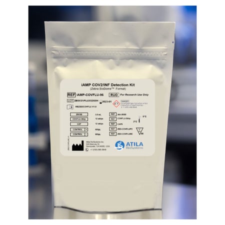 Molecular Reagent iAMP® COV2 / INF Detection Kit For Research Use Only For RT PCR Instrument with FAM / HEX Fluorescence Channels 96 Tests