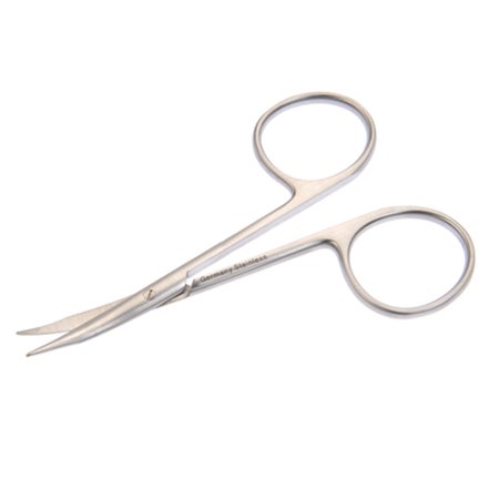 Tenotomy Scissors Symmetry® Stevens 4 Inch Length OR / Surgical Grade German Stainless Steel NonSterile Finger Ring Handle Curved Blunt Tip / Blunt Tip