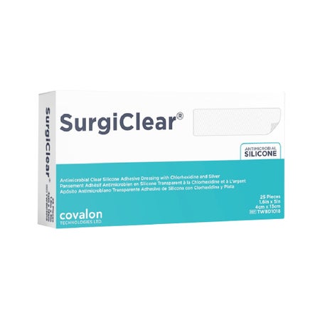 Silver Transparent Dressing SurgiClear® 10 X 12 cm Rectangle Sterile
