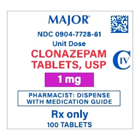 Clonazepam 1 mg Tablet 100 Tablets
