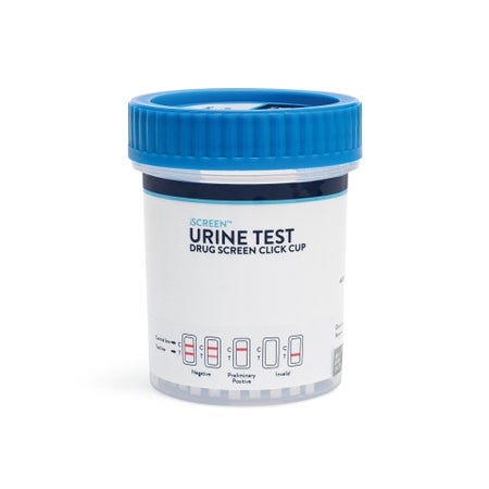 Drugs of Abuse Test Kit iScreen™ Click Cup AMP1000, BAR300, BZO300, COC300, mAMP/MET1000, MDMA500, MOP300, MTD300, OXY100, THC50 25 Tests CLIA Waived