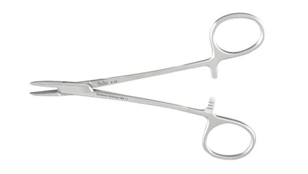 Needle Holder Brown 5-1/4 Inch Length Serrated Jaws Finger Ring Handle