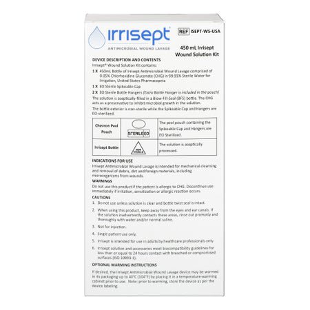 Antimicrobial Wound Lavage Irrisept 450 mL Instill / Spikeable Application Bottle NonSterile