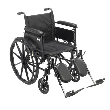 Lightweight Wheelchair Drive™ Cruiser IIII Dual Axle Full Length Arm Swing-Away Elevating Legrest Black Upholstery 20 Inch Seat Width Adult 300 lbs. Weight Capacity