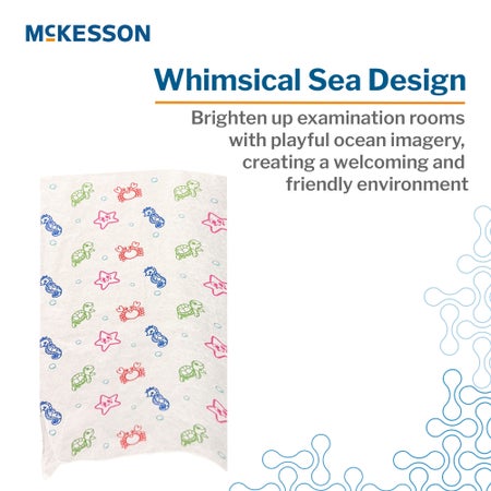 Table Paper McKesson 21 Inch Width 225 Foot Length Print (Sea Friends) Smooth