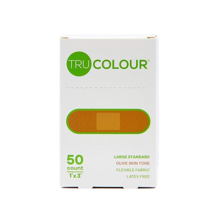 Adhesive Strip Tru-Colour® Fabric Olive 1 X 3 Inch Sterile