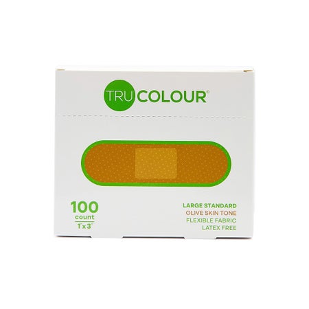 Adhesive Strip Tru-Colour® Fabric Olive 1 X 3 Inch Sterile