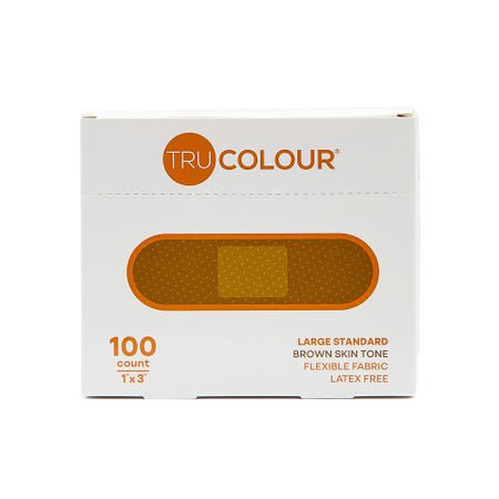 Adhesive Strip Tru-Colour® Fabric Brown 1 X 3 Inch Sterile