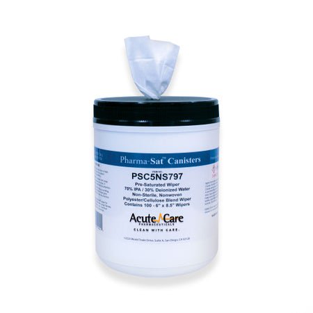 Surface Disinfectant Cleaner Pharma-Sat Canisters™ Premoistened Cleanroom Manual Pull Wipe 100 Count Canister Alcohol Scent NonSterile