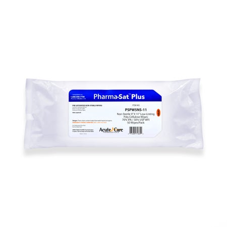 Surface Disinfectant Cleaner Pharma-Sat Plus™ Premoistened Cleanroom Manual Pull Wipe 50 Count Soft Pack Alcohol Scent NonSterile