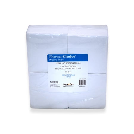 Cleanroom Wipe Pharma-Wipe™ 300 Count Bag 4 X 4 Inch NonSterile Disposable
