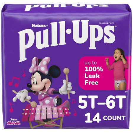 Female Toddler Training Pants Pull-Ups® Pull On with Tear Away Seams Size 5T to 6T Disposable Heavy Absorbency