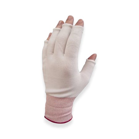 Glove Liner Pure Touch Half-Finger Nylon White X-Large