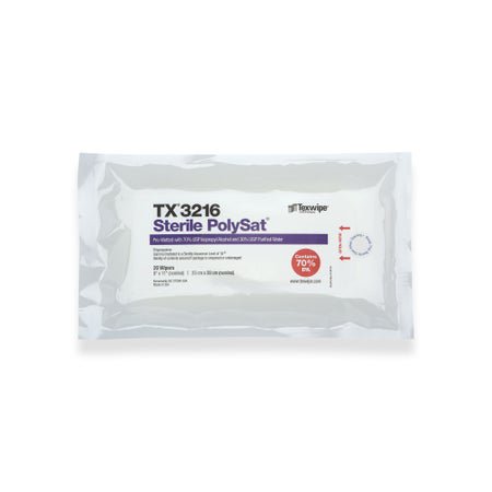 Surface Disinfectant Cleaner PolySat® Premoistened Cleanroom Manual Pull Wipe 20 Count Bag Alcohol Scent Sterile
