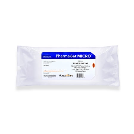 Surface Disinfectant Cleaner Pharma-Sat Micro™ Premoistened Cleanroom Manual Pull Wipe 30 Count Bag Alcohol Scent Sterile