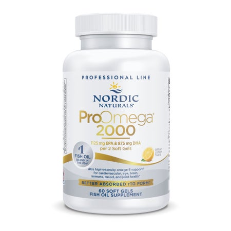 Dietary Supplement Nordic Naturals® ProOmega 2000 Softgel 60 per Bottle Lemon Flavor