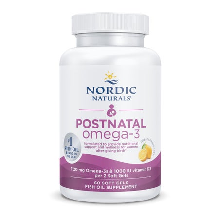 Dietary Supplement Nordic Naturals® Postnatal Omega-3 DHA / EPA 456-586 mg Strength Softgel 60 per Bottle Lemon