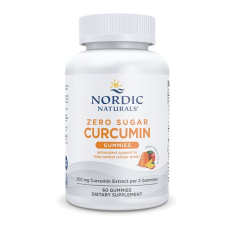 Dietary Supplement Nordic Naturals® Zero Sugar Curcumin Curcumin 200 mg Strength Gummy 60 per Bottle Mango Flavor