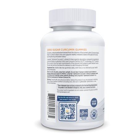 Dietary Supplement Nordic Naturals® Zero Sugar Curcumin Curcumin 200 mg Strength Gummy 60 per Bottle Mango Flavor