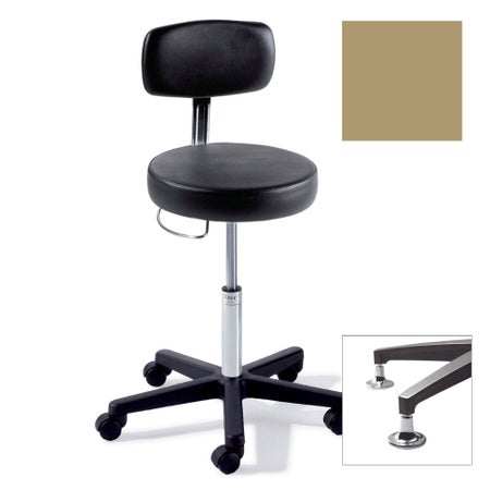 Exam Stool Ritter® 273 Value Series With Backrest Pneumatic Height Adjustment 5 Casters Sandy Retreat