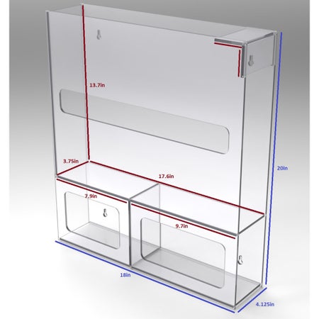 PPE Dispenser Poltex Wall Mount Clear PETG