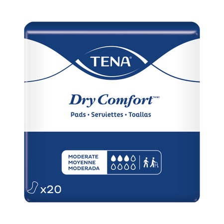 Bladder Control Pad TENA® Dry Comfort™ 11 Inch Length Moderate Absorbency Super Absorbent Core One Size Fits Most