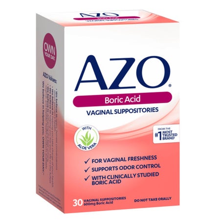 Vaginal Antifungal AZO® 600 mg Strength Suppository 30 Per Box Box
