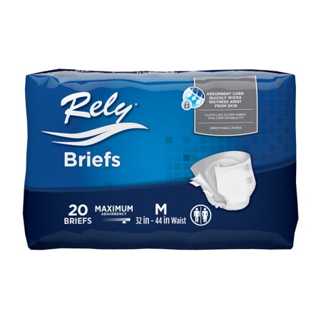 Incontinence Brief Rely® Adult Medium Unisex Disposable Heavy Absorbency