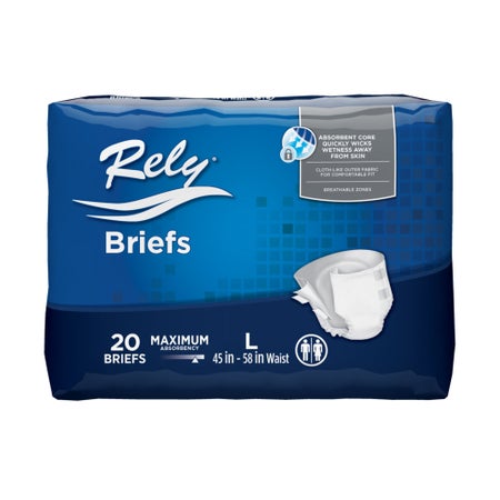Incontinence Brief Rely® Adult Large Unisex Disposable Heavy Absorbency