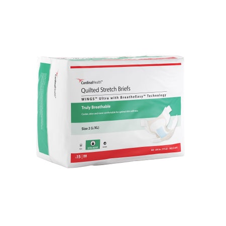 Incontinence Brief Wings™ Ultra Size 2 Unisex Disposable Heavy Absorbency