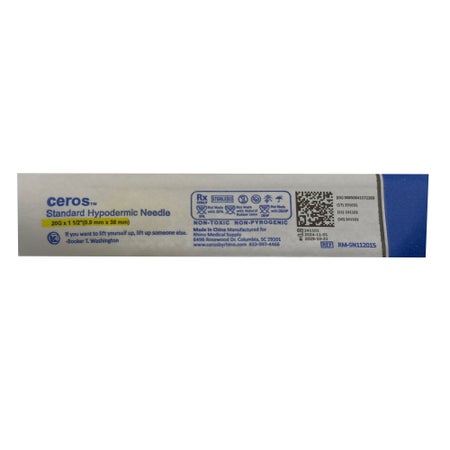 Hypodermic Needle Ceros™ 1-1/2 Inch Length 20 Gauge Thin Wall