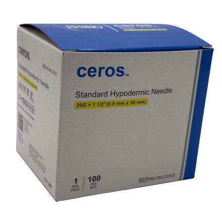Hypodermic Needle Ceros™ 1-1/2 Inch Length 20 Gauge Thin Wall