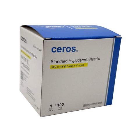 Hypodermic Needle Ceros™ 1/2 Inch Length 30 Gauge Thin Wall
