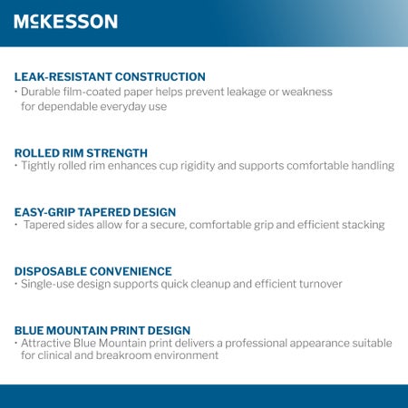 Drinking Cup McKesson 9 oz. Coated Paper Blue Mountain Print Disposable