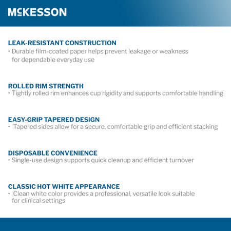 Drinking Cup McKesson 12 oz. Coated Paper White with Printing Disposable