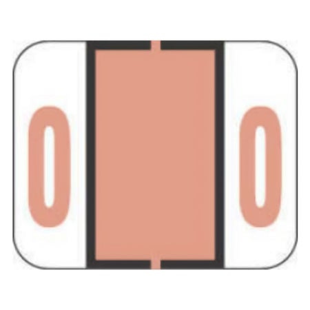Pre-Printed Label TAB® Chart Tab Salmon Mylar O I O Salmon Numeric 1 X 1-1/4 Inch
