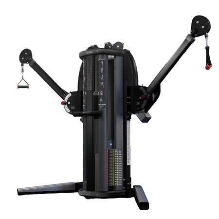 Total Body Exerciser HumanSport™ Oversized Rubber Grips / Stabilization Handles, 7 Cable-based Machines 2 X 80 lbs. Stack Weight, 3:1 Pulley Ratio 43 X 72 X 75 Inch Black
