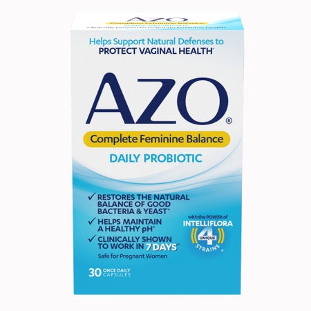 Dietary Supplement AZO® Complete Feminine Balance Intelliflora™ Blend 5 Billion CFU Capsule 30 per Bottle
