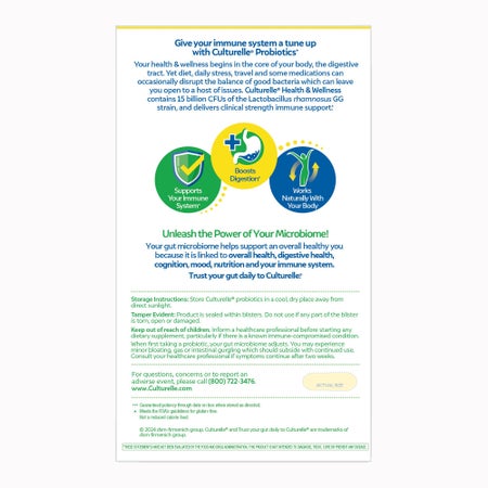 Probiotic Dietary Supplement Culturelle® 30 per Box Capsule