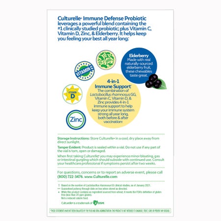 Probiotic Dietary Supplement Culturelle® 28 per Box Chewable Tablet
