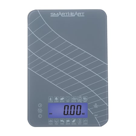 Food / Lab Scale SMARTHEART™ LCD Display 11 lbs. Capacity Gray Battery Operated