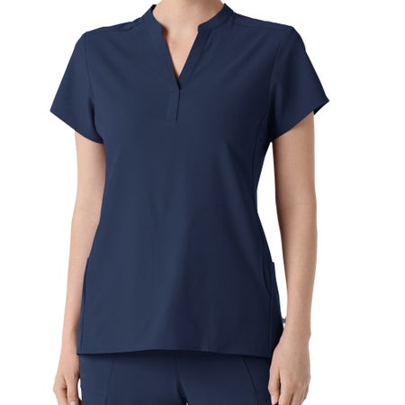Scrub Shirt Wink™ Renew 1X-Large Navy Blue 4 Pockets Short Sleeve Female