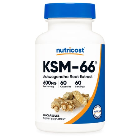 Dietary Supplement nutricost® KSM-66® Ashwagandha Extract / Black Pepper Extract 600 mg - 5 mg Strength Capsule 60 Per Bottle