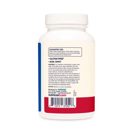Dietary Supplement nutricost® Melatonin 1 mg Strength Gummy 120 Per Bottle