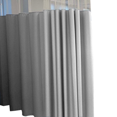 Antimicrobial Cubicle Curtain McK66 SnapToCurtain™ 1 Panel Cocomo Pewter 66 X 108 Inch (Includes Top Mesh)
